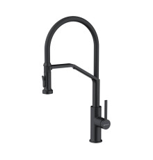 Смеситель для кухни с выдвижным изливом и подключением фильтра Omoikiri Makkari 2 Plus-SB-GB-BL графит/черный 4994495
