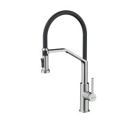 Смеситель для кухни с выдвижным изливом и подключением фильтра Omoikiri Makkari 2 Plus-SB-BN-BL нержавеющая сталь/черный 4994494