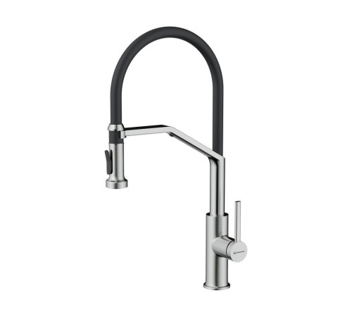 Смеситель для кухни с выдвижным изливом и подключением фильтра Omoikiri Makkari 2 Plus-SB-BN-BL нержавеющая сталь/черный 4994494