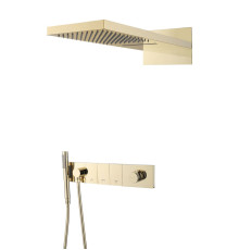 Душевой комплект со смесителем Boheme Zodiac трехпозиционный золото 132-G