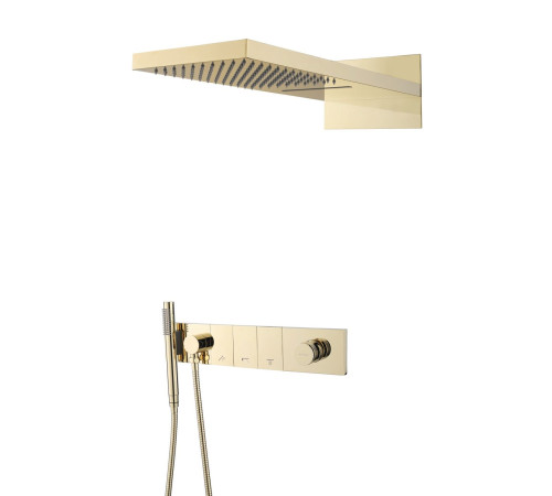 Душевой комплект со смесителем Boheme Zodiac трехпозиционный золото 132-G