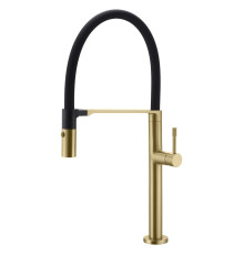 Смеситель для кухни Boheme Uno с гибким изливом matt gold 114-MG