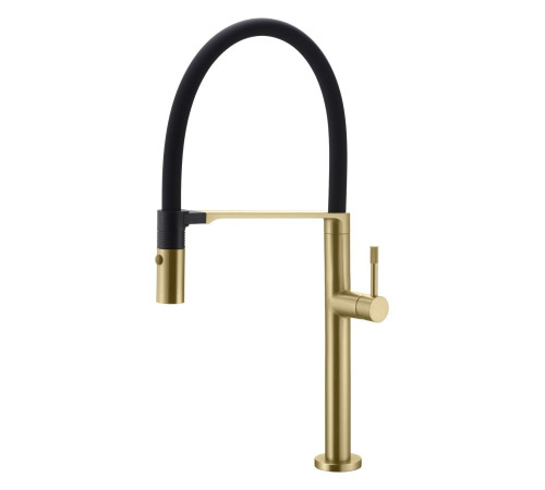 Смеситель для кухни Boheme Uno с гибким изливом matt gold 114-MG