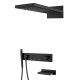 Душевой комплект встраиваемый Boheme Zodiac со смесителем изливом верхним и ручным душем черный 132-2-B