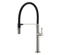 Смеситель для кухни Boheme Uno с гибким изливом nickel brush 114-NB