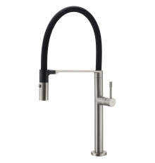 Смеситель для кухни Boheme Uno с гибким изливом nickel brush 114-NB