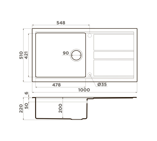 Кухонная мойка Omoikiri Kitagawa 100-WG Artceramic 100x51 см wind green 4993251