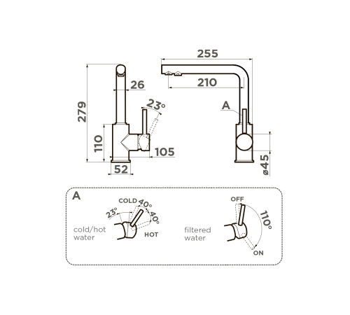 Смеситель для кухни Omoikiri Nakagawa 2 Plus-AZ под фильтр Azur Blue 4994442