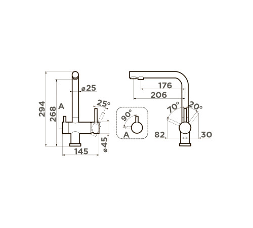 Смеситель для кухни Omoikiri Nagano-IB с подключением фильтра Indigo Blue 4994433