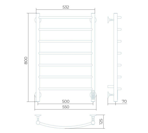 Полотенцесушитель электрический Larusso Классик П7 500x800 мм 8509