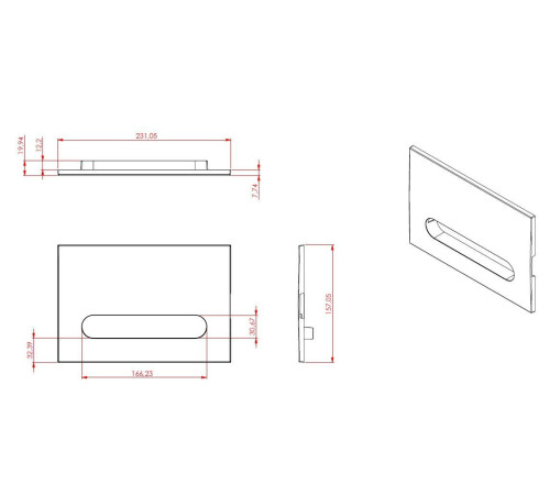 Клавиша смыва Allen Brau Project Color 23.1x15.7 см черный матовый 9.2PR01.31