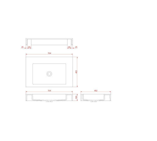 Раковина подвесная Armadi Art Flat 70.4х45.2х10 см белая 888-70