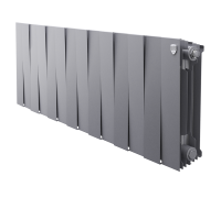 Биметаллический радиатор Royal Thermo PianoForte 300 Silver Satin 14 секций боковое подключение 1346077