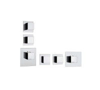 Внешняя часть термостата Bossini Outlets Z032203.094 HighFlow квадратная ручка Шлифованный никель