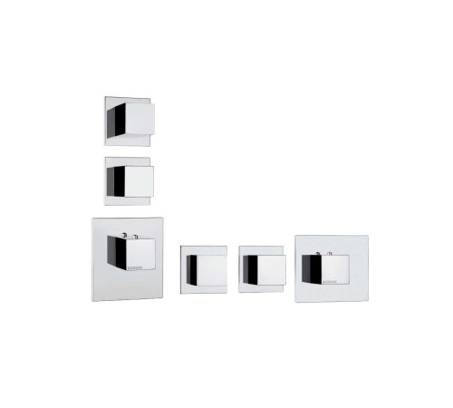 Внешняя часть термостата Bossini Outlets Z032203.094 HighFlow квадратная ручка Шлифованный никель