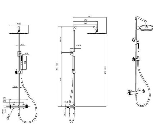 Душевая стойка Allen Brau Fantasy верхний душ 30 см никель брашированный 5.11001-BN