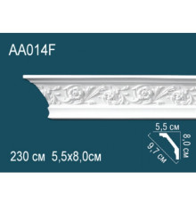 Карниз потолочный Perfect AA014F полиуретановый гибкий с орнаментом 80x55x2400 мм AA014F