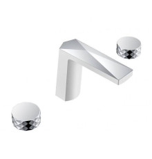 Смеситель для раковины на 3 отверстия Boheme Venturo Diamond белый/хром 150-WCR-DIAMOND