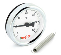 Термометр биметаллический накладной Uni-Fitt 0-120 °C 63 мм с пружиной 320D4030