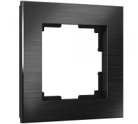 Рамка из металла на 1 пост Аluminium черный алюминий W0011708