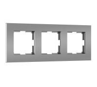 Рамка из поликарбоната на 3 поста Slab серебро софт W0032965