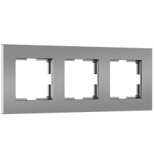Рамка из поликарбоната на 3 поста Slab серебро софт W0032965
