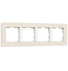 Рамка из поликарбоната на 4 поста Split айвори/белый, soft-touch W0043066