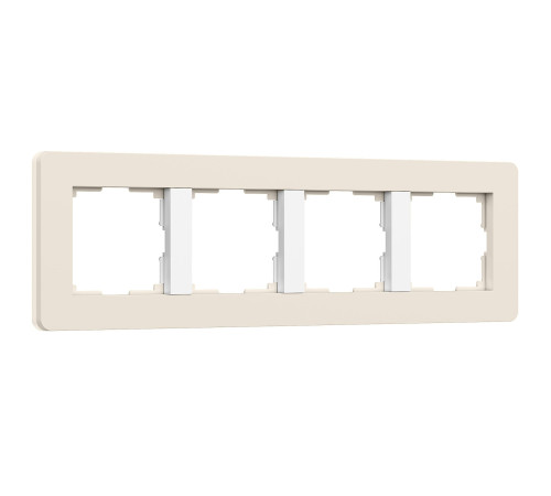 Рамка из поликарбоната на 4 поста Split айвори/белый, soft-touch W0043066
