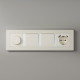 Рамка из поликарбоната на 4 поста Split айвори/белый, soft-touch W0043066