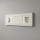 Рамка из поликарбоната на 4 поста Split айвори/белый, soft-touch W0043066