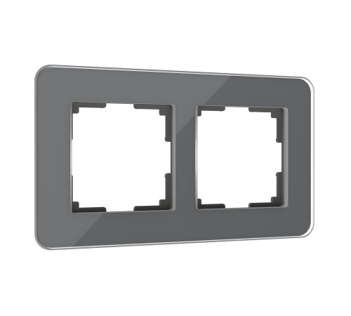 Рамка из стекла на 2 поста Elite графит W0022440