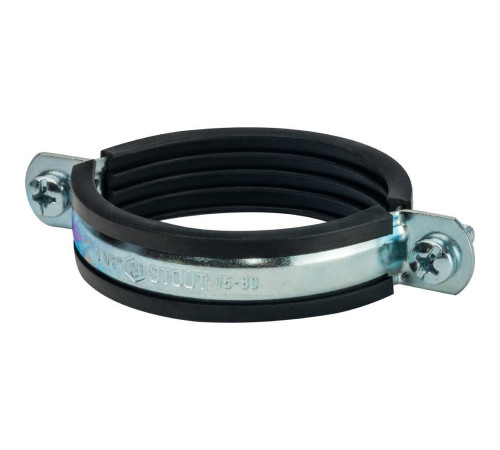 Комплект STOUT хомут с гайкой, шпилька-шуруп и дюбель 2 1/2 (75-80 мм) SAC-0020-100212