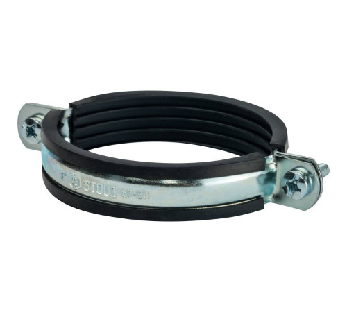 Комплект STOUT хомут с гайкой, шпилька-шуруп и дюбель 3 (87-94 мм) SAC-0020-100003