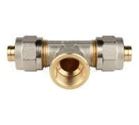 Тройник-переходник обжимной STOUT с внутренней резьбой 16х1/2х16 SFS-0012-001216