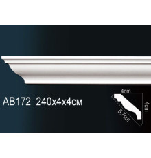 Карниз потолочный Perfect AB172 полиуретановый 190x190x2000 мм AB172