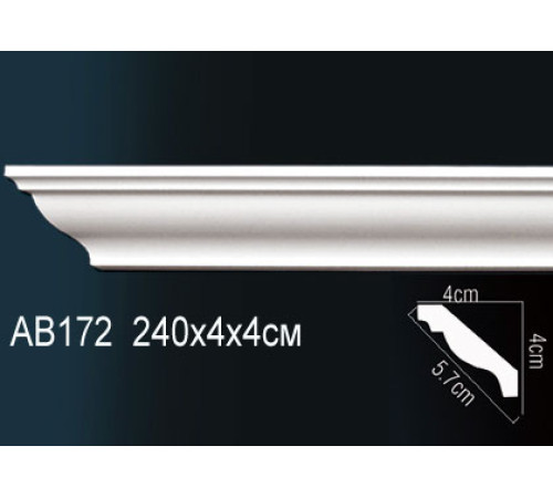Карниз потолочный Perfect AB172 полиуретановый 190x190x2000 мм AB172