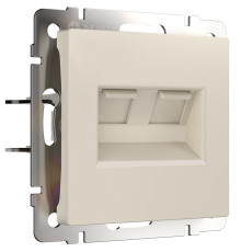 Розетка двойная Ethernet RJ-45 (айвори матовый) W1181162