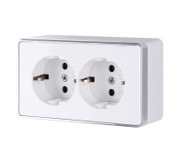 Розетка двойная с заземлением Gallant белая W5072101