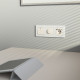 Розетка с заземлением, шторками и USB тип A+C (айвори матовый) W1171762