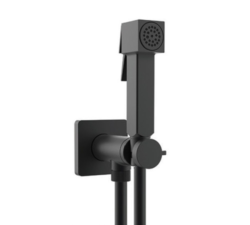 Гигиенический душ комплект Bossini Cube Brass со смесителем черный матовый E38003B.073