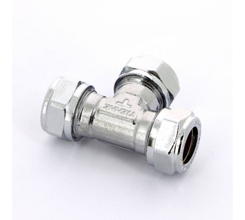 Тройник обжимной хромированный Tiemme 15 мм 1130012