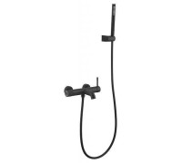 Смеситель для ванны Boheme Uno настенный с душем черный матовый 463-B