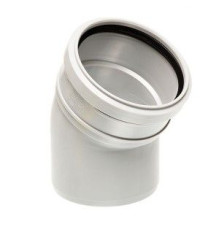 Отвод канализационный однораструбный Uponor Decibel 110 мм 15° ПП белый 1000207