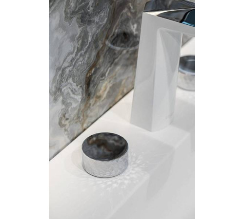 Смеситель для раковины на 3 отверстия Boheme Venturo Diamond белый/хром 150-WCR-DIAMOND