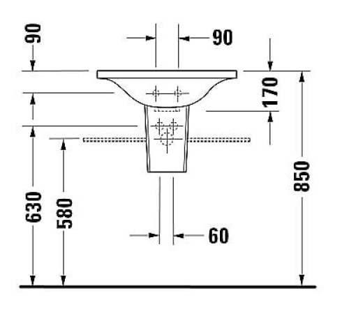 Полупьедестал для умывальника Duravit Starck 1 белый 08635200001