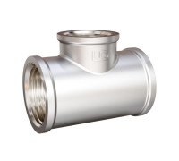 Тройник латунный LD Pride DN32 1 1/4 ВР/ВР/ВР никелированный 47.T.32.N