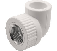 Угольник комбинированный 90° PP-R THERMOLIGHT 20 мм x 1/2 ВР белый НС-1620664