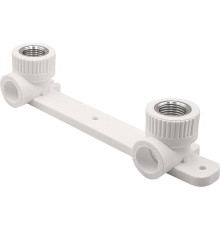 Угольник комбинированный 90° PP-R THERMOLIGHT двойной с креплением 20 мм x 1/2 ВР белый НС-1620674