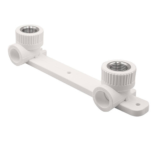 Угольник комбинированный 90° PP-R THERMOLIGHT двойной с креплением 20 мм x 1/2 ВР белый НС-1620674