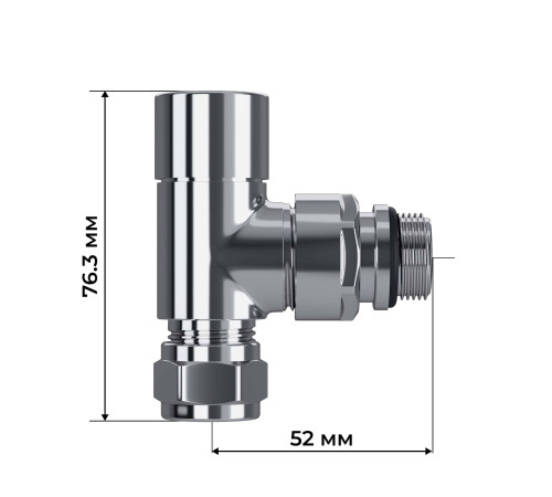 Набор термостатический трехосевой Royal Thermo Design Pro 15 мм M30x1,5 Хром НС-1646646
